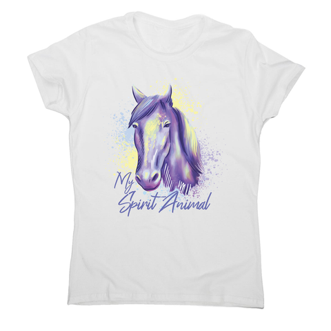 Horse spirit animal watercolour women's t-shirt White