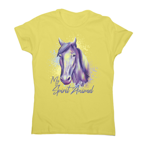 Horse spirit animal watercolour women's t-shirt Yellow