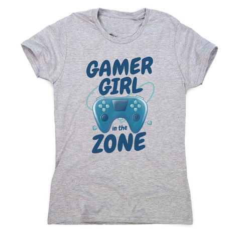 Joystick gamer girl women's t-shirt Grey