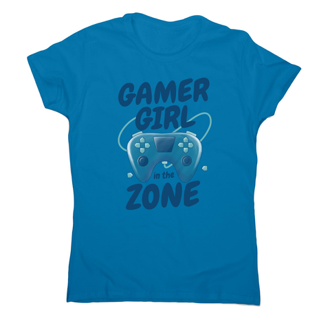 Joystick gamer girl women's t-shirt Sapphire