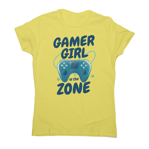 Joystick gamer girl women's t-shirt Yellow