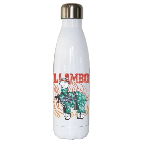 Llambo water bottle stainless steel reusable White