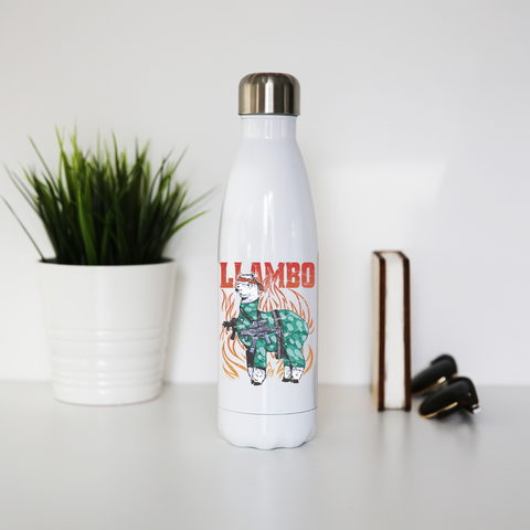 Llambo water bottle stainless steel reusable White