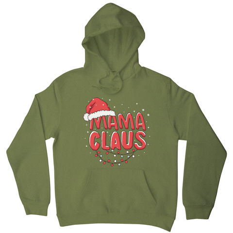 Mama Claus hoodie Olive Green