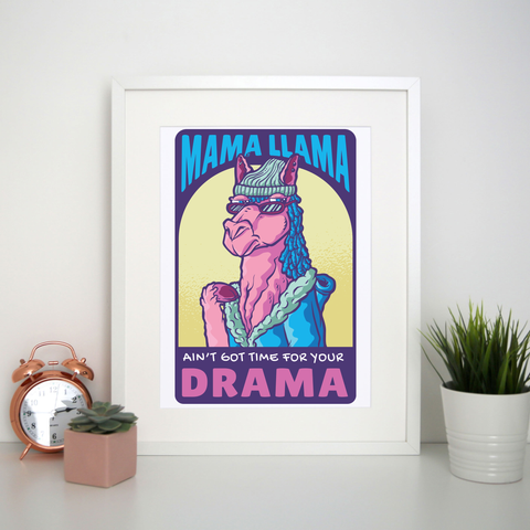 Mama llama print poster wall art decor A4 - 21 x 30 cm Portrait