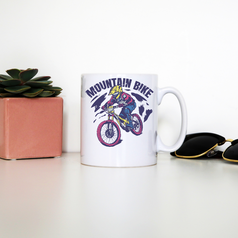 Mountain bike mug coffee tea cup White