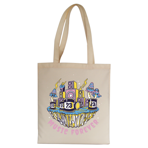 Music forever tote bag canvas shopping Natural