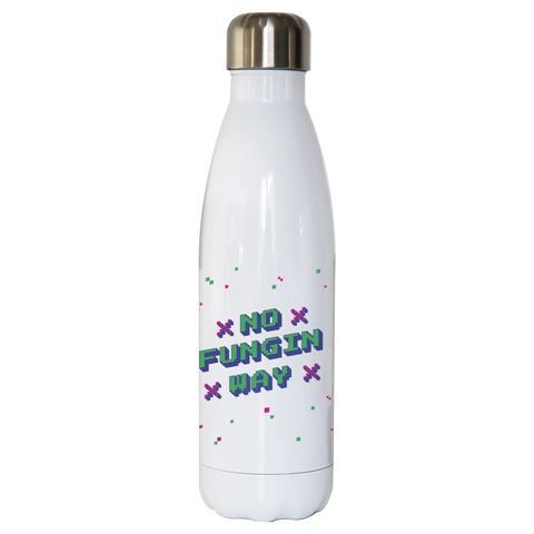 NFT funny quote pixel art water bottle stainless steel reusable White
