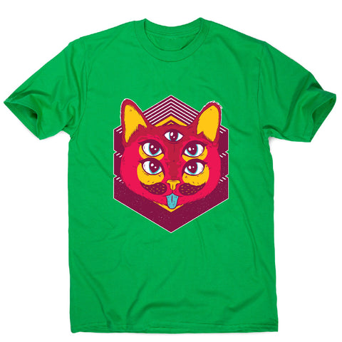 Psychedelic cat - illustration men's t-shirt - Graphic Gear