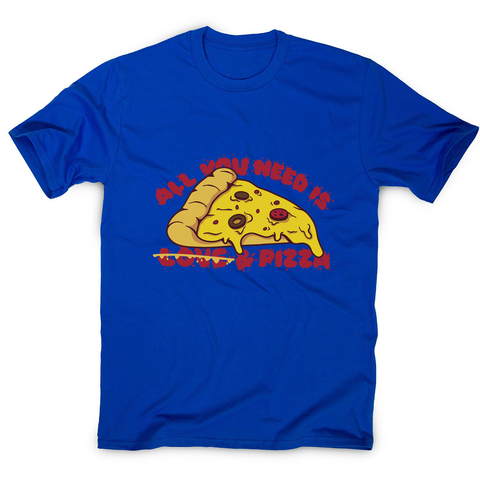 Pizza slice love men's t-shirt Blue
