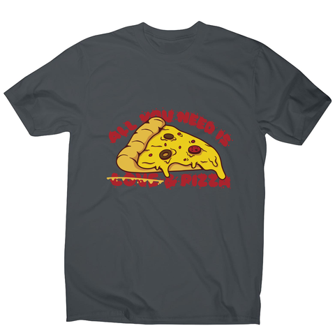 Pizza slice love men's t-shirt Charcoal