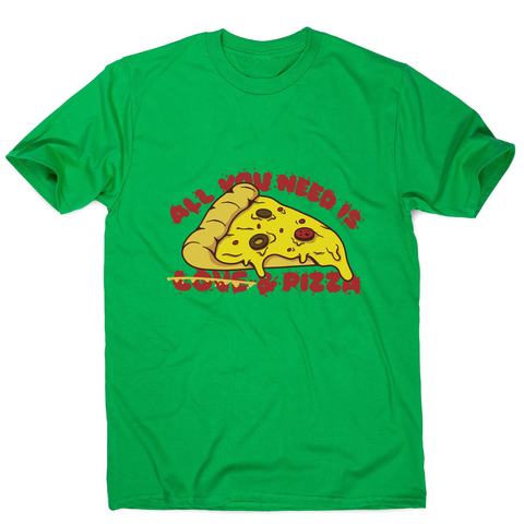 Pizza slice love men's t-shirt Green