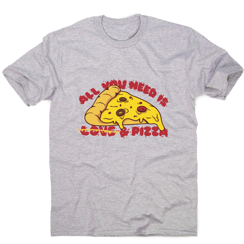Pizza slice love men's t-shirt Grey