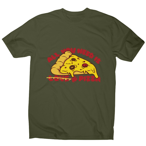 Pizza slice love men's t-shirt Military Green