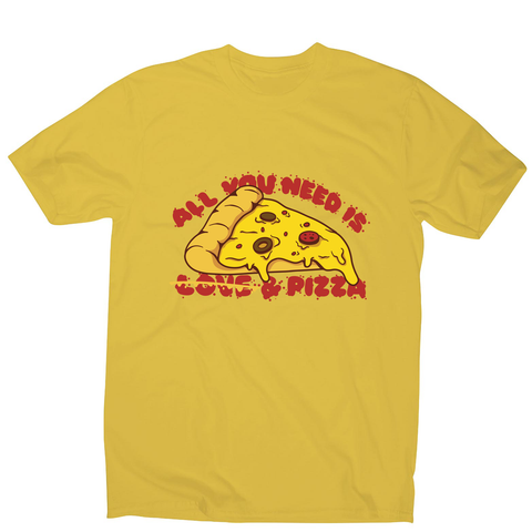 Pizza slice love men's t-shirt Yellow