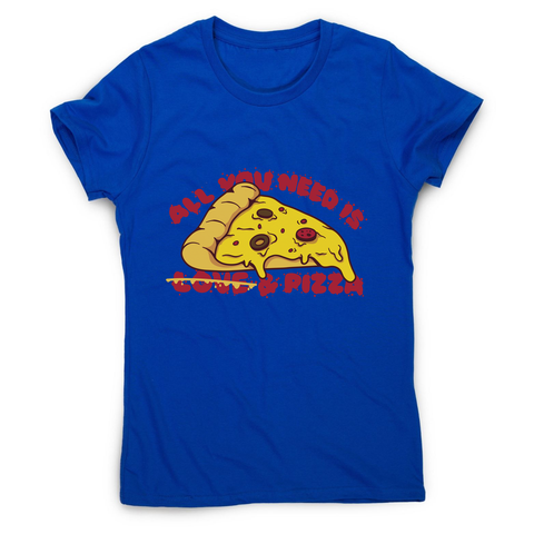 Pizza slice love women's t-shirt Blue