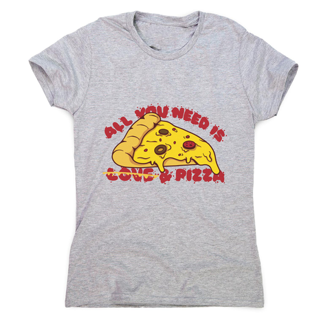 Pizza slice love women's t-shirt Grey