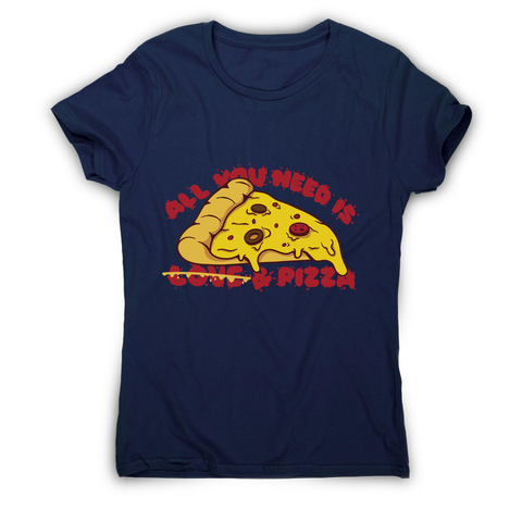 Pizza slice love women's t-shirt Navy