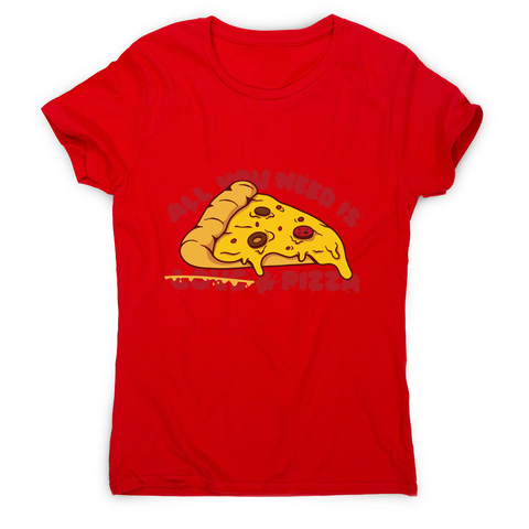 Pizza slice love women's t-shirt Red