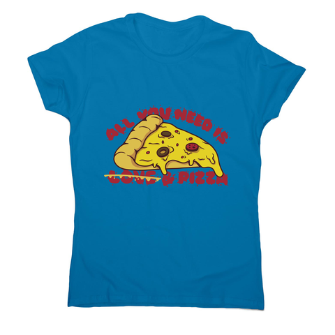 Pizza slice love women's t-shirt Sapphire