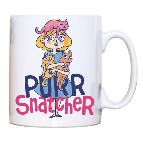 Purr Snatcher mug coffee tea cup White