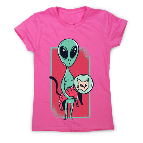 Space alien cute cat - women's funny premium t-shirt - Graphic Gear