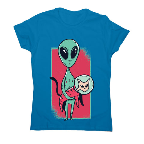 Space alien cute cat - women's funny premium t-shirt - Graphic Gear