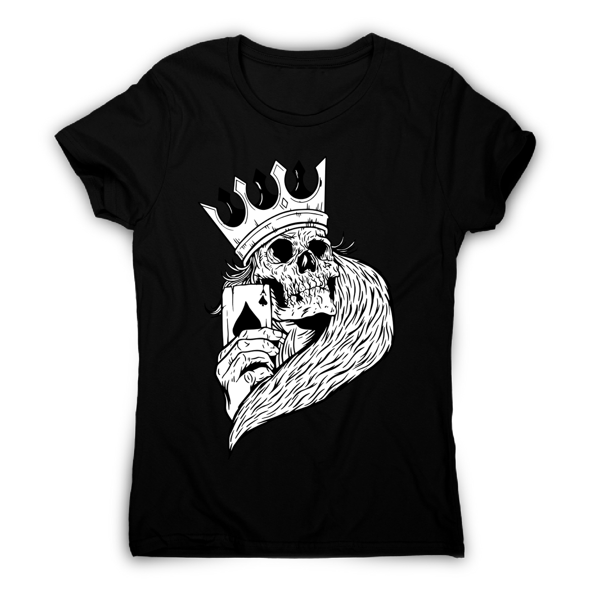 Skeleton king poker t shirt women s Graphic Gear
