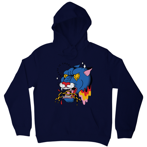 Trippy panther tattoo hoodie Navy