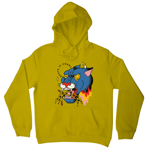 Trippy panther tattoo hoodie Yellow