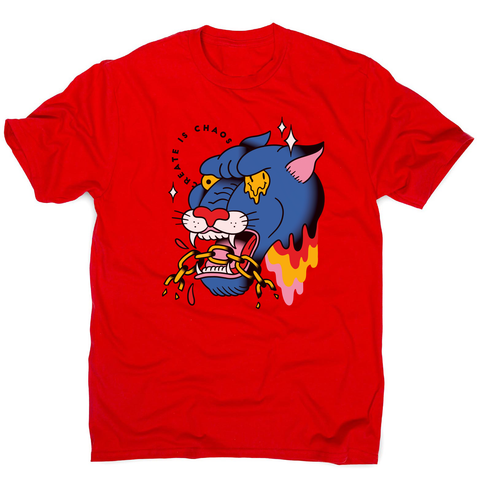 Trippy panther tattoo men's t-shirt Red