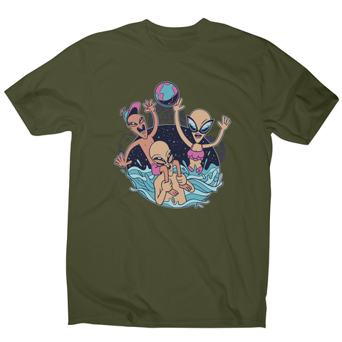 Alien pool party funny design t-shirt men's - Graphic Gear
