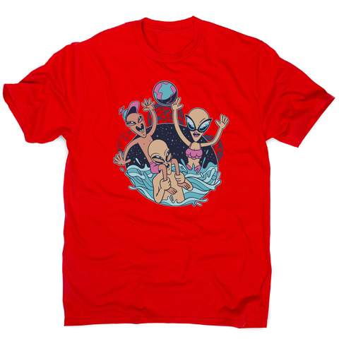 Alien pool party funny design t-shirt men's - Graphic Gear