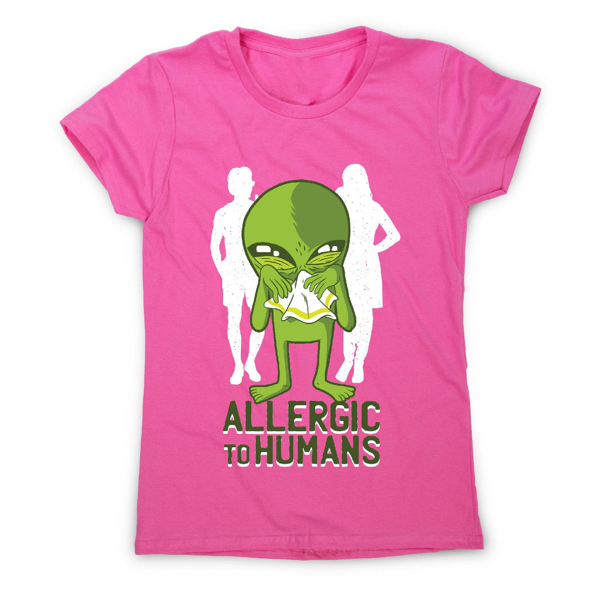 Allergic to humans funny rude women's t-shirt