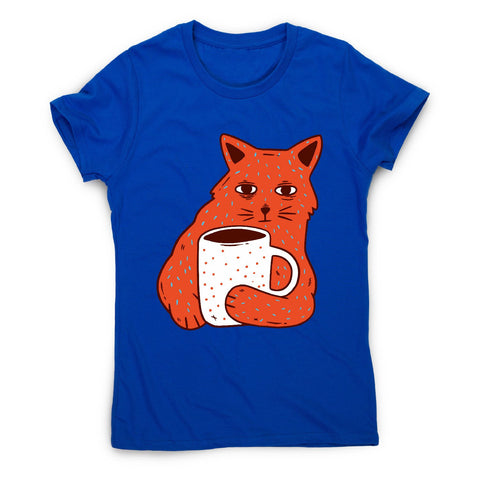 Coffee and cat - women's funny premium t-shirt - Graphic Gear