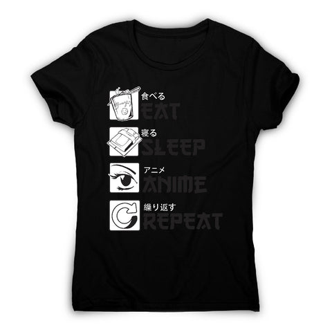 Eat sleep anime - women's funny premium t-shirt - Graphic Gear