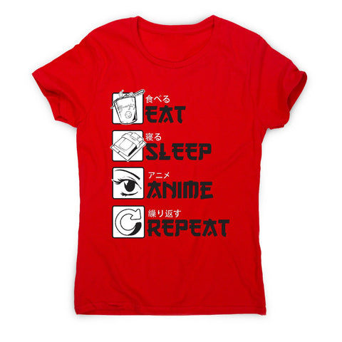 Eat sleep anime - women's funny premium t-shirt - Graphic Gear