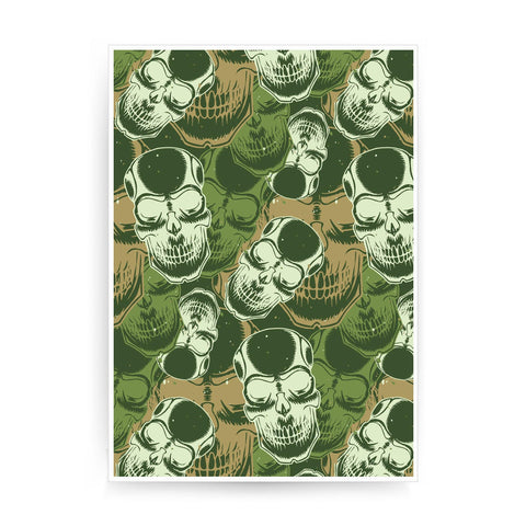 Camouflage skull pattern design print poster framed wall art decor - Graphic Gear