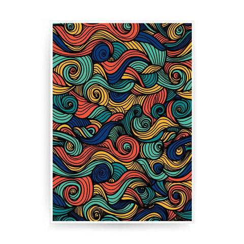 Colorful ornamental illustration design print poster framed wall art decor - Graphic Gear
