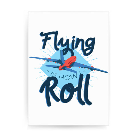 Flying airplane funny print poster framed wall art decor - Graphic Gear
