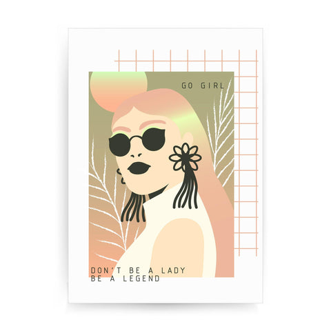 Go girl inspirational illustration abstract design print poster framed wall art decor - Graphic Gear