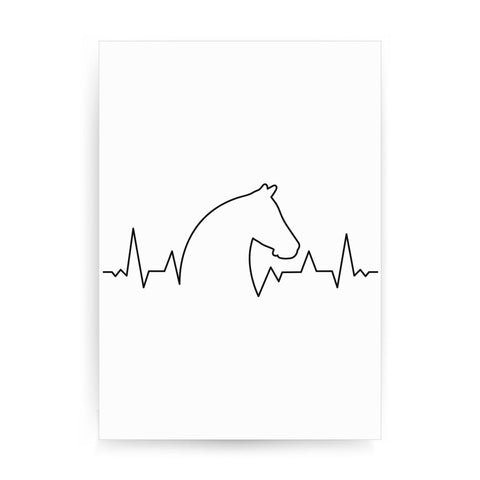 Horse heartbeat print poster framed wall art decor - Graphic Gear