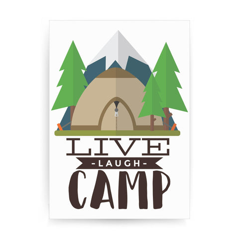 Live laugh camp outdoor print poster framed wall art decor - Graphic Gear