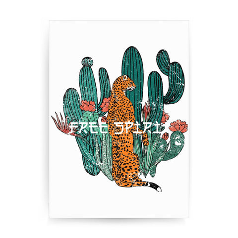 Leopard free spirit illustration graphic design print poster framed wall art decor - Graphic Gear