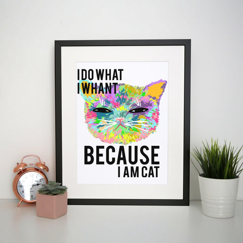 Cat coloring illustration abstract design print poster framed wall art decor - Graphic Gear