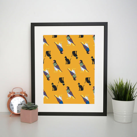 Ancient Egyptian pattern print poster framed wall art decor - Graphic Gear