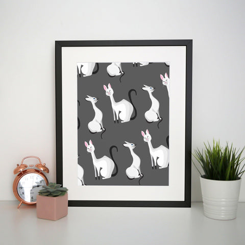 Classy cats pattern funny illustration design print poster framed wall art decor - Graphic Gear