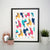 Cute llama pattern funny illustration design print poster framed wall art decor - Graphic Gear