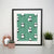 Cute panda pattern design funny illustration print poster framed wall art decor - Graphic Gear