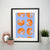 Orange cat pattern design funny illustration print poster framed wall art decor - Graphic Gear
